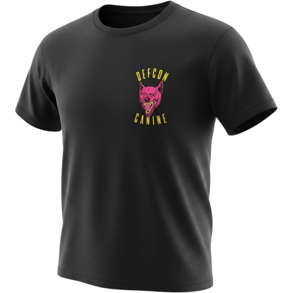 Defcon Canine Graphic T-Shirt Mens Small Black Game Over‎ Dog Print USA Made